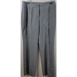 I.E. Gray Flat Front Straight Leg Dress Pants 8 Petite Lightweight Double Button